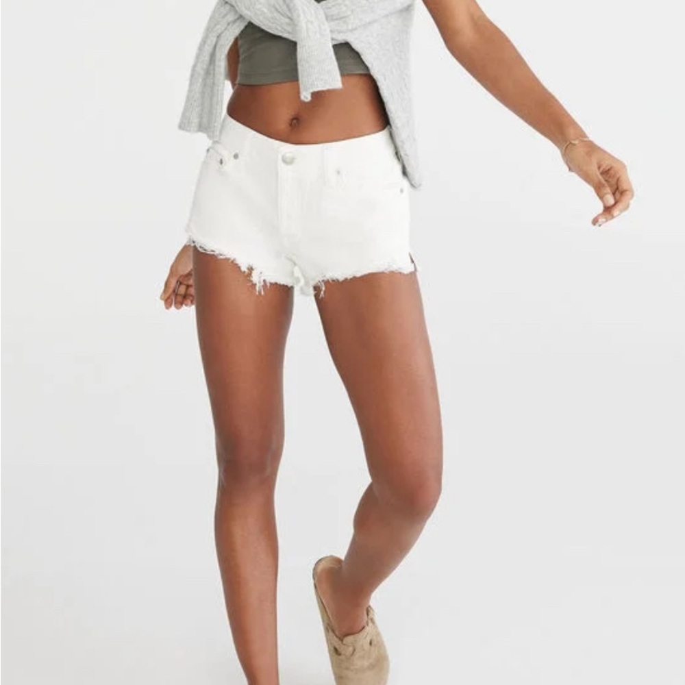 Aeropostale white distressed jean shorts